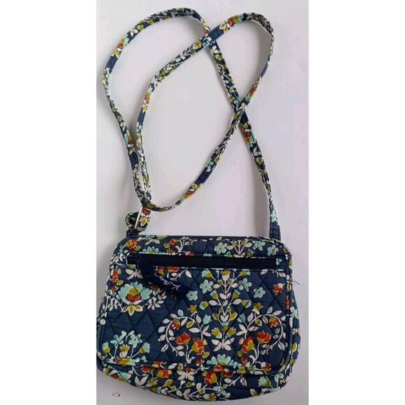 Vera Bradley Handbags - Vera Bradley All in One Crossbody Bag Purse  Chandelier Navy Blue Floral Print